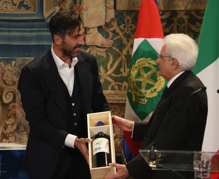 Anche Gigi Buffon, campione del mondo con la Nazionale nel 2006, presente all’incontro del Quirinale con Sergio Mattarella, Presidente della Repubblica. Getty Images